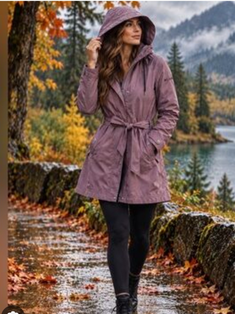 Columbia Pardon My Trench Dusty Mauve Belted Rain Jacket